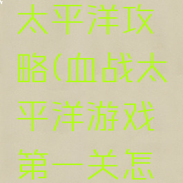 单机血战太平洋攻略(血战太平洋游戏第一关怎么过)
