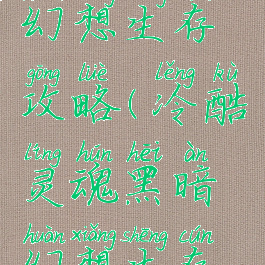 单机黑色幻想生存攻略(冷酷灵魂黑暗幻想生存攻略)