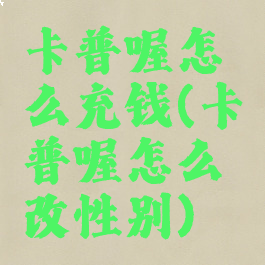 卡普喔怎么充钱(卡普喔怎么改性别)