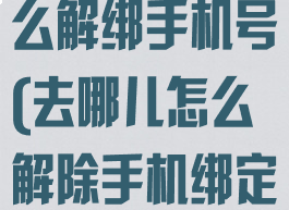 去哪儿旅行怎么解绑手机号(去哪儿怎么解除手机绑定)