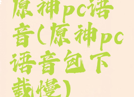 原神pc语音(原神pc语音包下载慢)