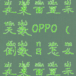 倒数日怎么在桌面显示天数OPPO(倒数日怎么在桌面显示天数)