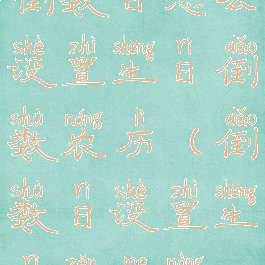 倒数日怎么设置生日倒数农历(倒数日设置生日怎么弄)