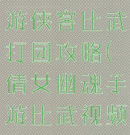 倩女幽魂手游侠客比武打团攻略(倩女幽魂手游比武视频)