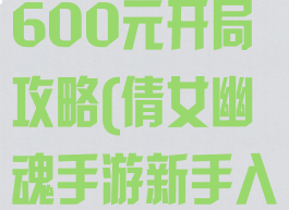 倩女幽魂手游600元开局攻略(倩女幽魂手游新手入门攻略)