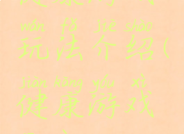 健康游戏玩法介绍(健康游戏方案)
