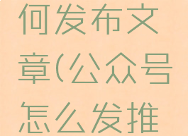 公众号如何发布文章(公众号怎么发推文)