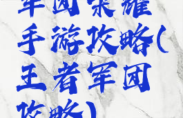 军团荣耀手游攻略(王者军团攻略)
