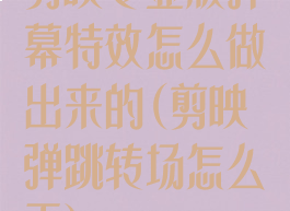 剪映专业版弹幕特效怎么做出来的(剪映弹跳转场怎么弄)