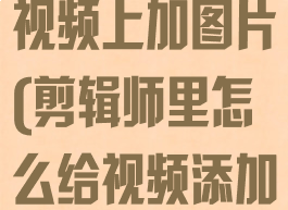 剪辑师怎么在视频上加图片(剪辑师里怎么给视频添加音乐)