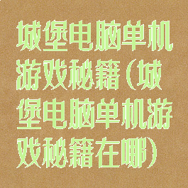 城堡电脑单机游戏秘籍(城堡电脑单机游戏秘籍在哪)