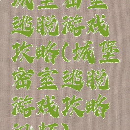 城堡密室逃脱游戏攻略(城堡密室逃脱游戏攻略视频)