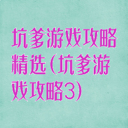 坑爹游戏攻略精选(坑爹游戏攻略3)