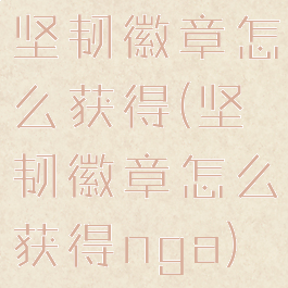 坚韧徽章怎么获得(坚韧徽章怎么获得nga)