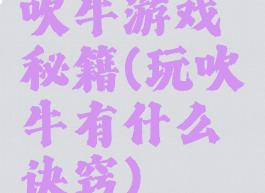 吹牛游戏秘籍(玩吹牛有什么诀窍)