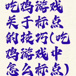 吃鸡游戏关于标点的技巧(吃鸡游戏中怎么标点)