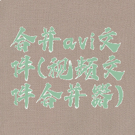 合并avi文件(视频文件合并器)