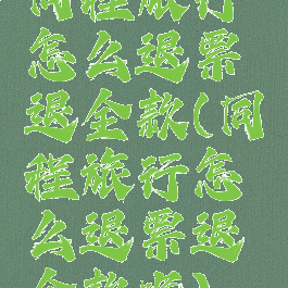 同程旅行怎么退票退全款(同程旅行怎么退票退全款呢)