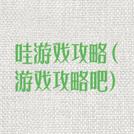 哇游戏攻略(游戏攻略吧)