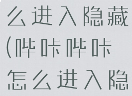 哔咔哔咔怎么进入隐藏(哔咔哔咔怎么进入隐藏模式)