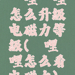 哔哩哔哩怎么升级电磁力等级(哔哩哔哩怎么看电磁力)