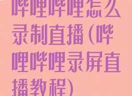 哔哩哔哩怎么录制直播(哔哩哔哩录屏直播教程)