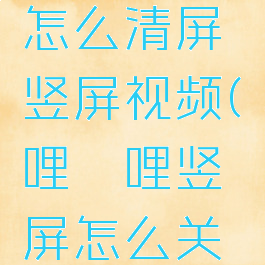 哔哩哔哩怎么清屏竖屏视频(哔哩哔哩竖屏怎么关掉)