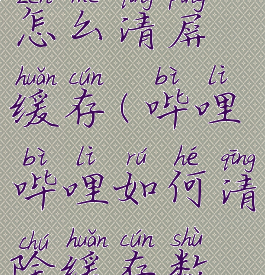 哔哩哔哩怎么清屏缓存(哔哩哔哩如何清除缓存数据)