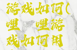 哔哩哔哩游戏如何(哔哩哔哩游戏如何用密码登录)