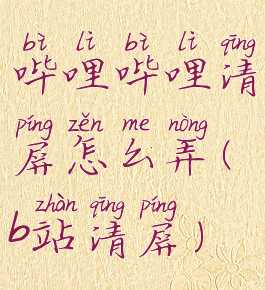 哔哩哔哩清屏怎么弄(b站清屏)