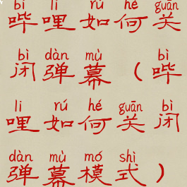 哔哩如何关闭弹幕(哔哩如何关闭弹幕模式)