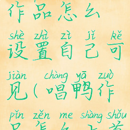 唱鸭发布的作品怎么设置自己可见(唱鸭作品怎么上首页)