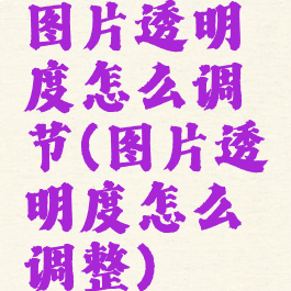 图片透明度怎么调节(图片透明度怎么调整)