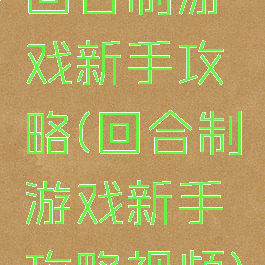 回合制游戏新手攻略(回合制游戏新手攻略视频)