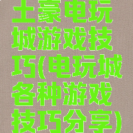 土豪电玩城游戏技巧(电玩城各种游戏技巧分享)