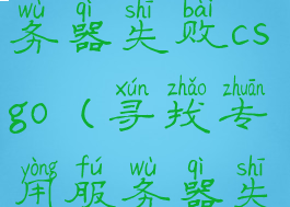 寻找专用服务器失败csgo(寻找专用服务器失败怎么办)