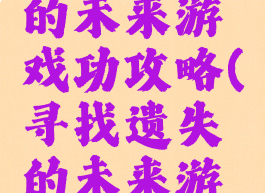 寻找消失的未来游戏功攻略(寻找遗失的未来游戏攻略)