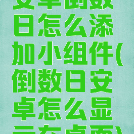 安卓倒数日怎么添加小组件(倒数日安卓怎么显示在桌面)