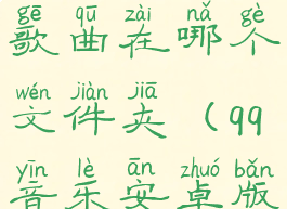 安卓手机qq音乐下载的歌曲在哪个文件夹(qq音乐安卓版下载的音乐)