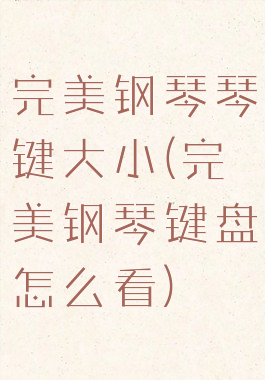 完美钢琴琴键大小(完美钢琴键盘怎么看)