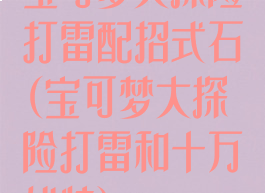 宝可梦大探险打雷配招式石(宝可梦大探险打雷和十万伏特)