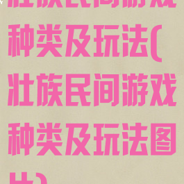 壮族民间游戏种类及玩法(壮族民间游戏种类及玩法图片)