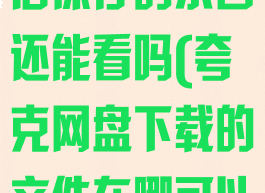 夸克网盘到期后保存的东西还能看吗(夸克网盘下载的文件在哪可以找到)