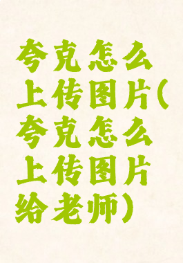 夸克怎么上传图片(夸克怎么上传图片给老师)