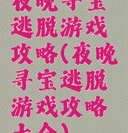 夜晚寻宝逃脱游戏攻略(夜晚寻宝逃脱游戏攻略大全)