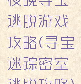 夜晚寻宝逃脱游戏攻略(寻宝迷踪密室逃脱攻略)