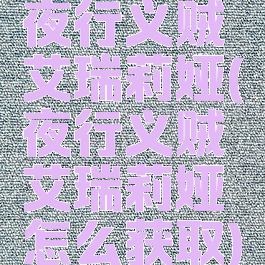 夜行义贼艾瑞莉娅(夜行义贼艾瑞莉娅怎么获取)