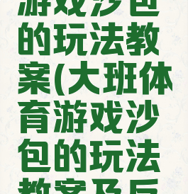 大班体育游戏沙包的玩法教案(大班体育游戏沙包的玩法教案及反思)