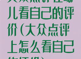 大众点评在哪儿看自己的评价(大众点评上怎么看自己的评价)
