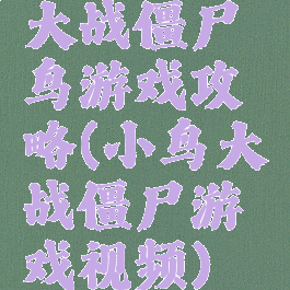 大战僵尸鸟游戏攻略(小鸟大战僵尸游戏视频)